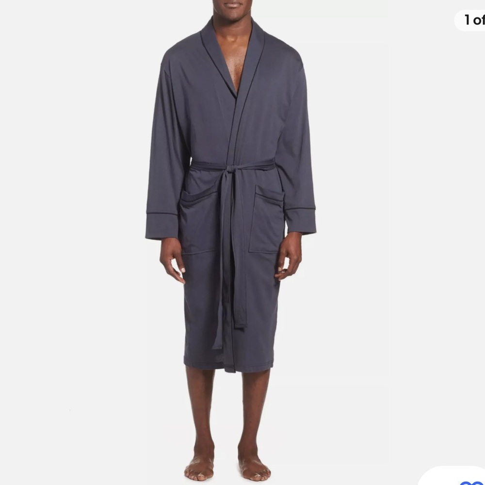 Daniel Buchler Men’s Peruvian Pima Cotton Rob Ink Gray. Size M/L